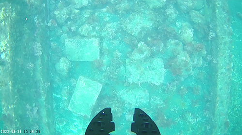 ROVカメラで録画した海底での操作動画